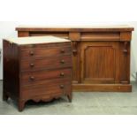 A George IV mahogany commode,  76cm h; 49 x 66cm and a Victorian mahogany chiffonier (2) Both