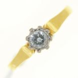 A diamond solitaire ring, illusion set in 18ct gold, Birmingham 1996, 3.4g, size M½ Good condition