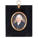 British School, early 19th c - Portrait Miniature of John Gray (1731-1811) of Newholm, Town Clerk of