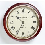 An Edwardian mahogany eight day dial timepiece, Camerer Cuss & Co 56 New Oxford St London, the chain