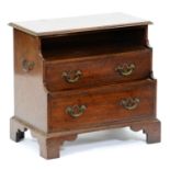 A mahogany waterfall chest, 20tyh c,  in George III style, the oversailing top above open recess and