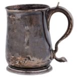 A George II silver baluster mug, the underside engraved probably in the later 18th c P NAYLOR