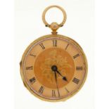 An English 18ct gold fusee lever lady's watch, G J A Corrall, Congleton, No 5677, with gold balance,