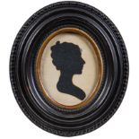 Attributed to Peale's Museum, Philadelphia - Hollow cut Silhouette of a lady traditionally