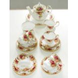 A Royal Albert Old Country Roses pattern tea service,  printed mark