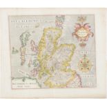 William Hole - Scotland, double page engraved map from the 1637 edition of Camden's Britannia,