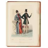 Biedemeier costume. An album of fashion plates, 1820s-30s,  engravings, hand coloured, loosely