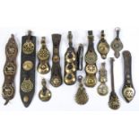 A collection of Victorian and early 20th c horse brasses, mainly martingales