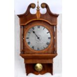 A mahogany 30 hour wall timepiece with alarm, Whitehurst & Son Derby, c1815-20, the movement with