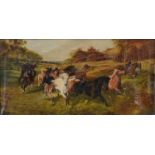 Follower of Rosa Bonheur - Rounding up the Horses, oil on canvas, 29.5 x 59.5  and a painting of the