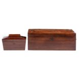 An early Victorian mahogany writing box, with fitted interior, the underside with engraved trade