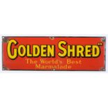 Advertising. "Golden Shred" The World's Best Marmalade enamel sign, 25.5 x 76cm Condition evident