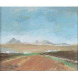 Kathleen Crow ROI (1920-2021) - Volcanic Mountains Lanzarote, monogram lower left, oil on artist's
