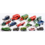 Tinplate toys. A collection of Minic vehicles, to include fire engine, lorry, tanker, steam roller