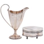 A George V fluted silver cream jug, of helmet shape, 14.5cm h, by William Aitken, Birmingham date