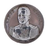Peru. Ramon Castilla y Marquesado Abolition of Slavery silvered bronze medal 1862, obv bust, reverse