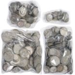 Silver coins. United Kingdom, period pre-1920 5ozs 8dwts, period 1920-46 123ozs 12dwts