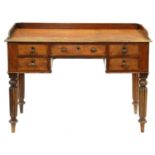 An early Victorian mahogany washstand in the manner of Gillows, the oblong top with ovolo lip and