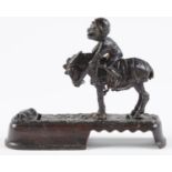 An American cast iron 'I always did 'spise a mule' mechanical bank, J & E Stevens Co, c1880, 21cm h,