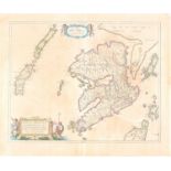 Joan Blaeu - The Isle of Mull double page engraved map from Blaeu's Atlas of Scotland, hand