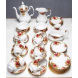 A Royal Albert Old Country Roses pattern tea service, printed mark Includes seconds, good condition.