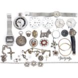 Miscellaneous watches, wristwatches and costume jewellery Mostly incomplete or requiring restoration