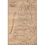 A 19th c map of Canaan - The Holy Land by C Gibson, pen and ink with wash, 36 x 23cm and a