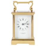 A brass carriage timepiece, late 20th c, in French 19th c style, 11.5cm h, key As new