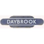 Railwayana. An enamel DAYBROOK totem sign, 91cm l