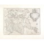 Abraham Ortelius - Scotland double page engraved map from Ortelius's Theatre de L'Univers, 46 x 56.