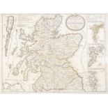 Vincenzo Maria Coronelli  - Scotland by John Batiste Nolin, double page engraved map, scale circa