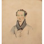 English School, early 19th c - Portrait of the Reverend Francis Gottwaltz, Vicar of Coughton,