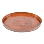 An oval satinwood and marquetry gallery tray, part early 19th c, 45.5cm l Slight faults