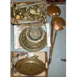 Miscellaneous brass, copper and other metalware, 19th c and later, to include dishes, warming