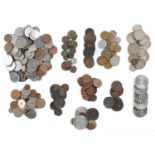 Coins. United Kingdom and world silver and base metal, including USA silver dollars (2), Southern
