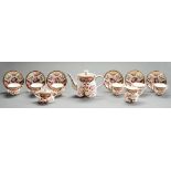 A Royal Crown Derby Japan pattern tea service, 1979-80, teapot and cover 18cm h, printed mark,