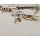 Harry Tittensor RI (1887-1942) - The Market Place Heidelberg, 1934, signed, watercolour, 25 x 30cm