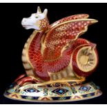 A Royal Crown Derby The Wyvern Paperweight, Heraldic Beast series, numbered 372/2000, certificate