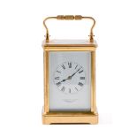 A French brass carriage clock, H W Bedford and Compy Ltd 105 Regent Street London, early 20th c,