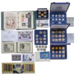 Coins. Various countries, miscellaneous crowns and other coins and commemorative covers