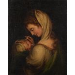 British School, 19th c - The Proud Mother, oil on canvas, 24.5 x 19.5cm Lined perhaps in the earlier