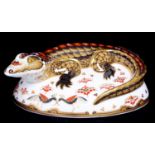 A Royal Crown Derby Crocodile paperweight, Gold Signature Edition, commissioned by The Guild of