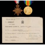 World War One pair, 1914-15 Star and Victory Medal 2 Lieut S G Monk 4/Lond R [2 Lieut S G Monk on