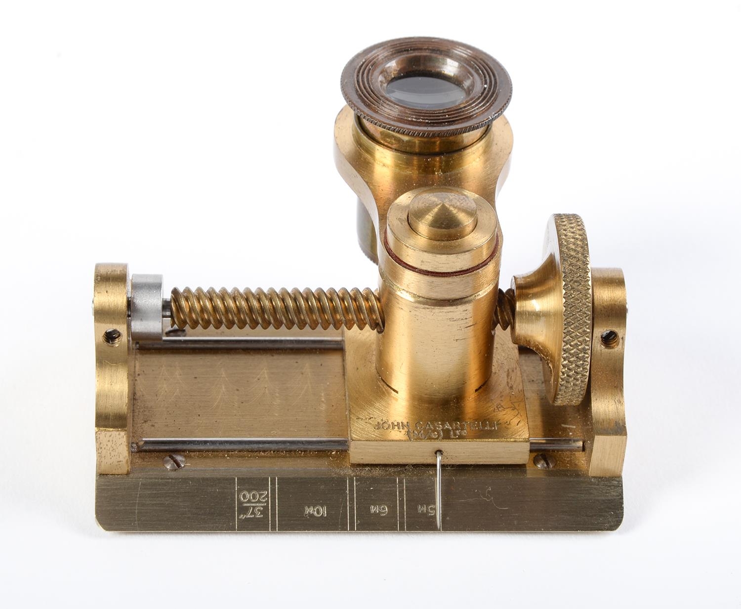 Linen prover. A brass thread-counter, John Casartelli Ltd Manchester 4, first half 20th c, 75mm l
