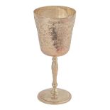 An Elizabeth II wine goblet, 14cm h, by C S Green & Co, Birmingham 1969, 4ozs ConditionGood