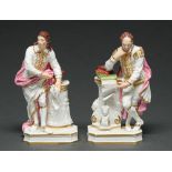 A pair of Derby figures of Shakespeare and Milton, c1830, after the Monuments by Sheemakers, 17.