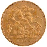 Gold coin. Half sovereign 1904 Condition