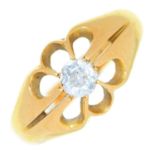 A diamond ring, in 18ct gold, marks rubbed, 4.8, size O ConditionWear consistent with age