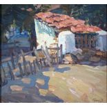 20th c School - A Shady Spot,Â indistinctly signed, oil on canvas, 44 x 48cm ConditionGood