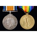 WWI pair, British War Medal and Victory Medal G-98171 Pte F Rossel Midd'x R Condition